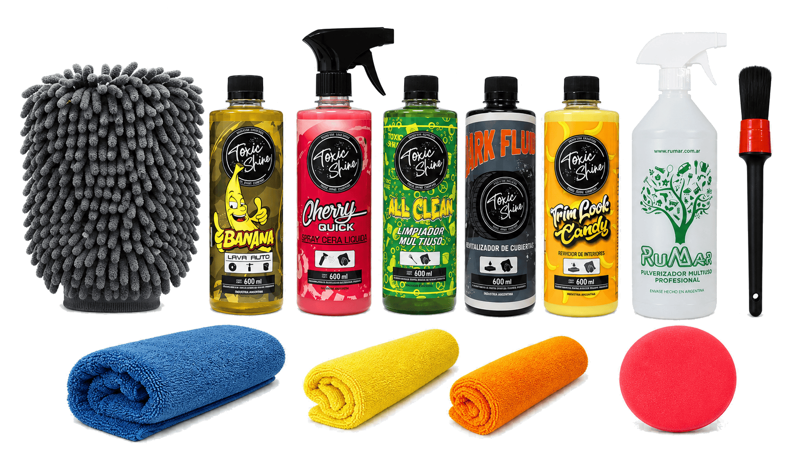 Kit De Lavado Auto Moto Premium Super Completo Toxic Shine